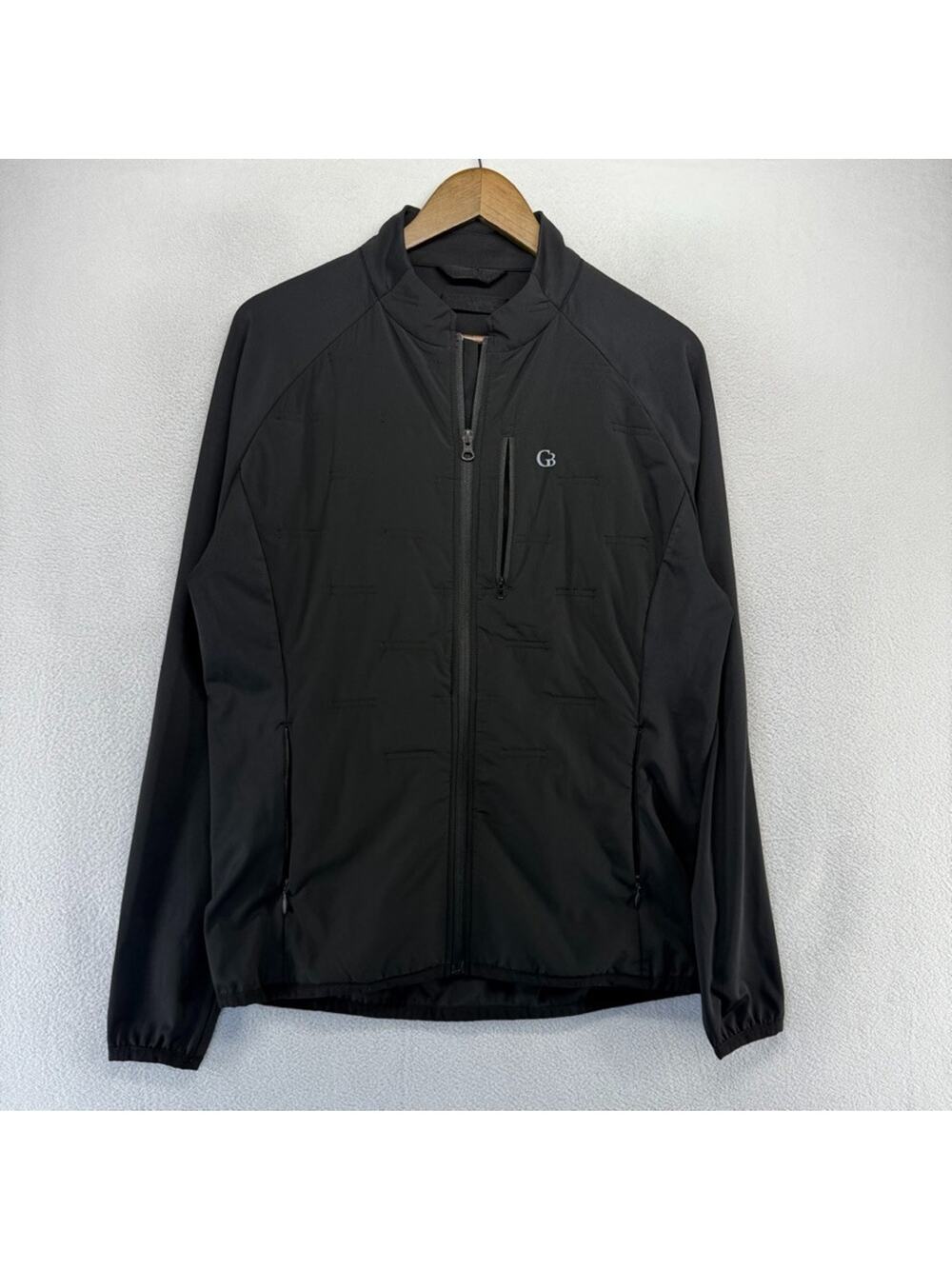 Galway Bay Jacket mens Medium Black Hybrid Golf Full Zip Performance Pocket Tech
